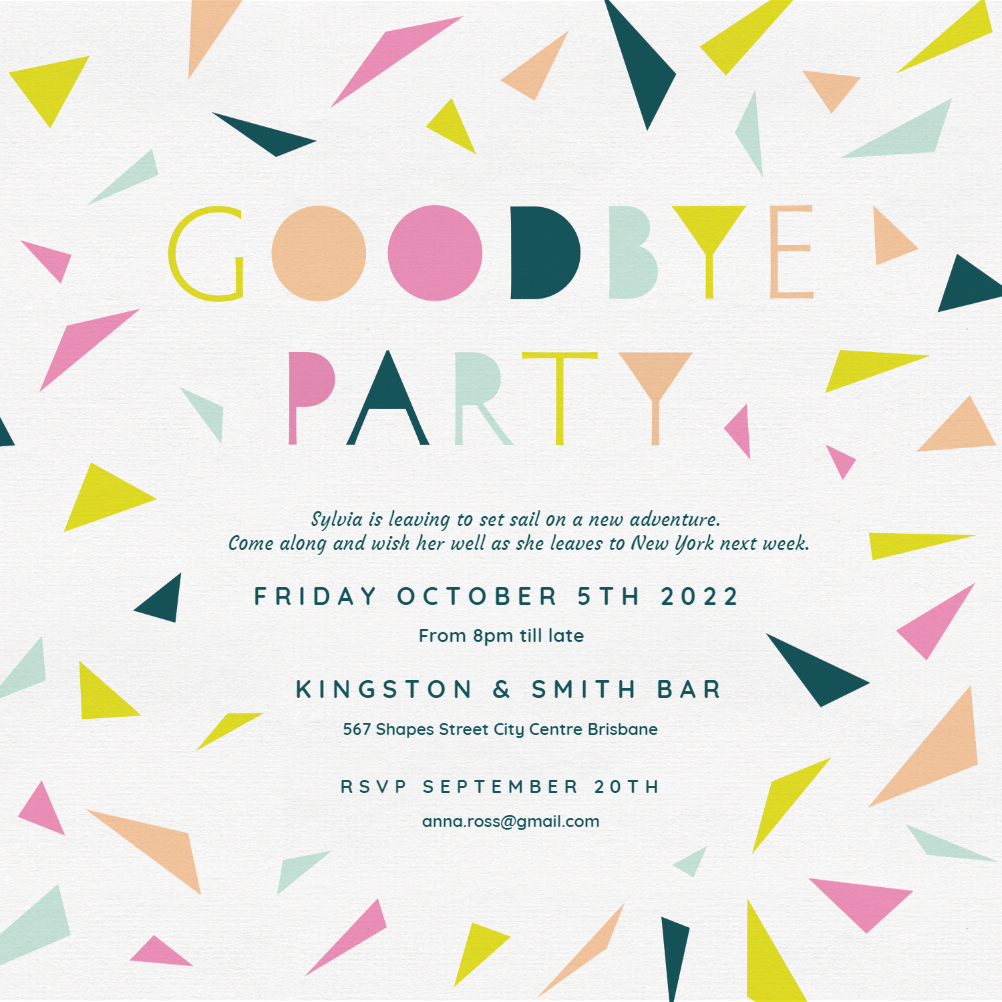 Another Word For Goodbye Party